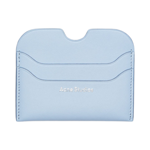 CG0234-DR1 Acne Studios Leather Card Holder Baby Blue Brown