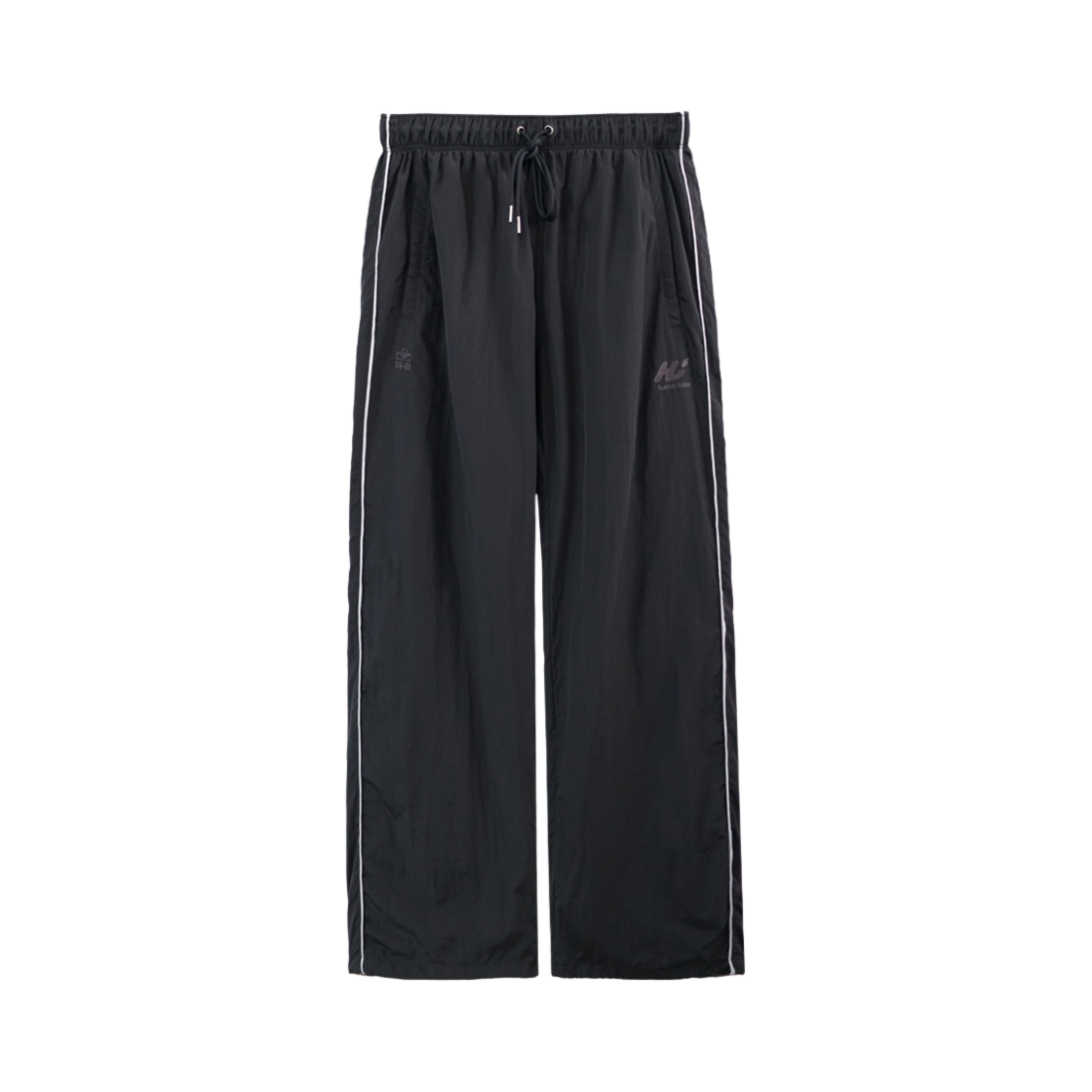 HM5TPT4611MO Polyteru Human Index Index Track Pants Black/White - 대표 이미지 #1