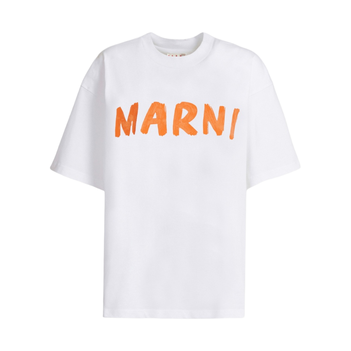(W) 마르니 로고 바이오 코튼 티셔츠 릴리 화이트((W) Marni Logo Bio Cotton T-Shirt Lily White) - 1