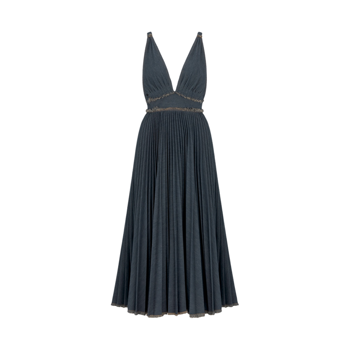 (W) 디올 미드 플리츠 드레스 블루 데님((W) Dior Mid-Length Pleated Dress Blue Denim) - 1