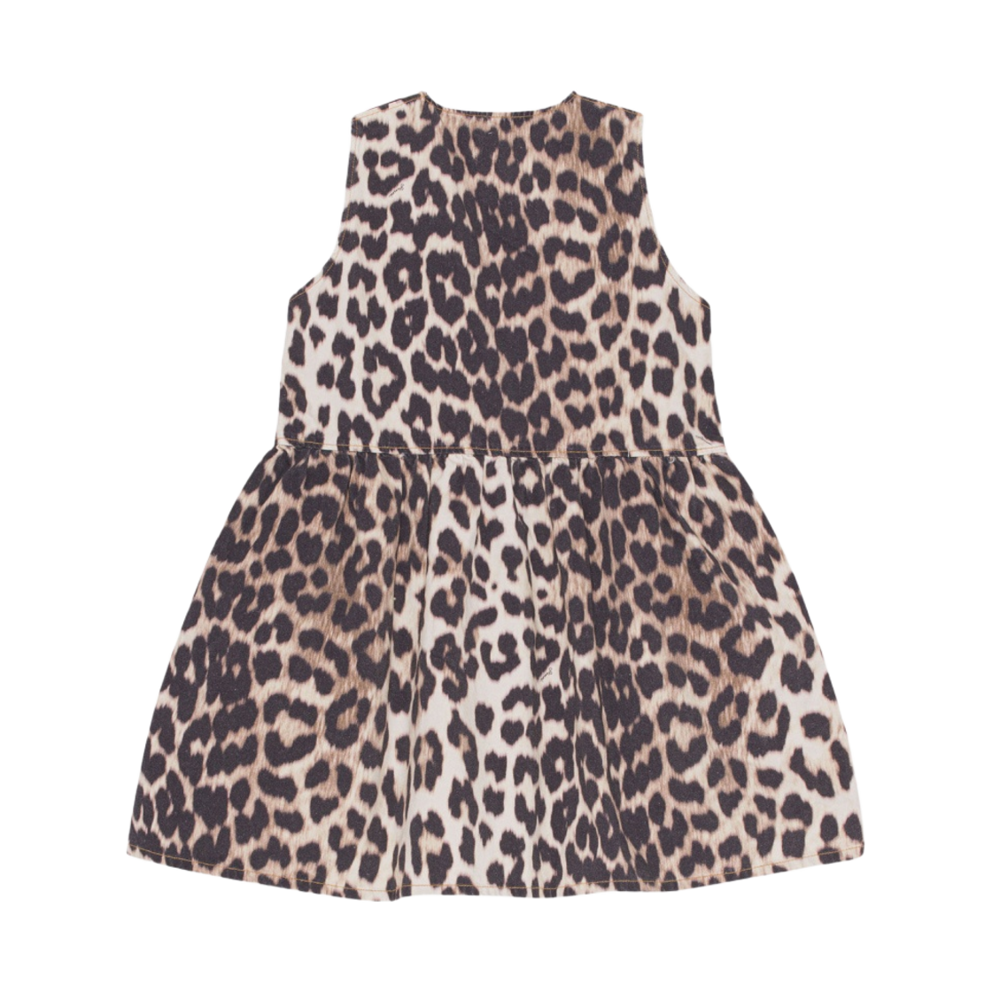 (W) 가니 레오파드 타이 밴드 미니 드레스 빅 레오파드 아몬드 밀크((W) Ganni Leopard Tie Band Mini Dress Big Leopard Almond Milk) - 2