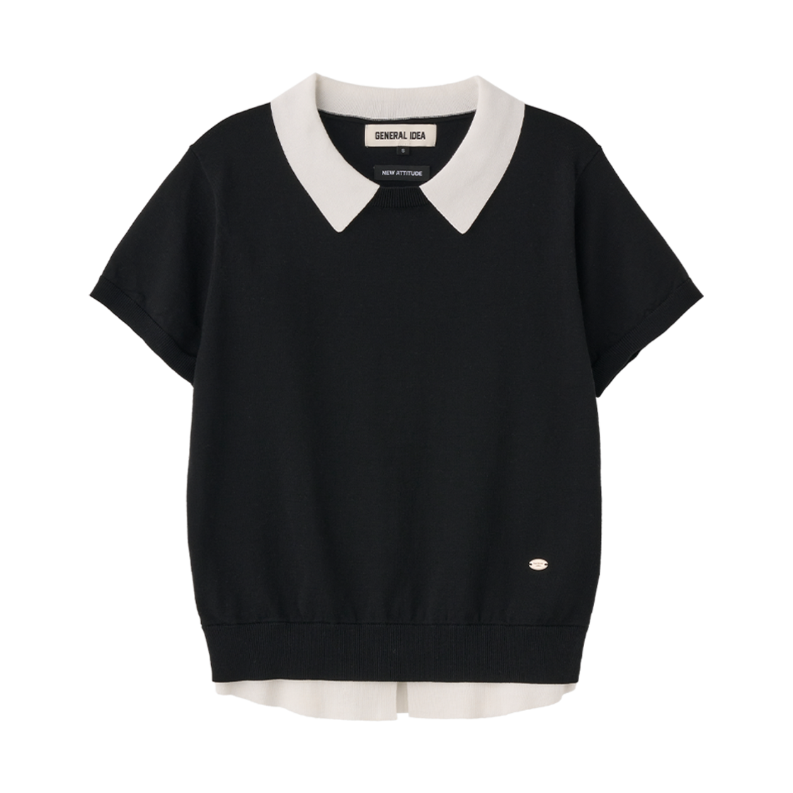 WBE2L05533BK General Idea Woman Tencel Collar Layered Half Pullover Black