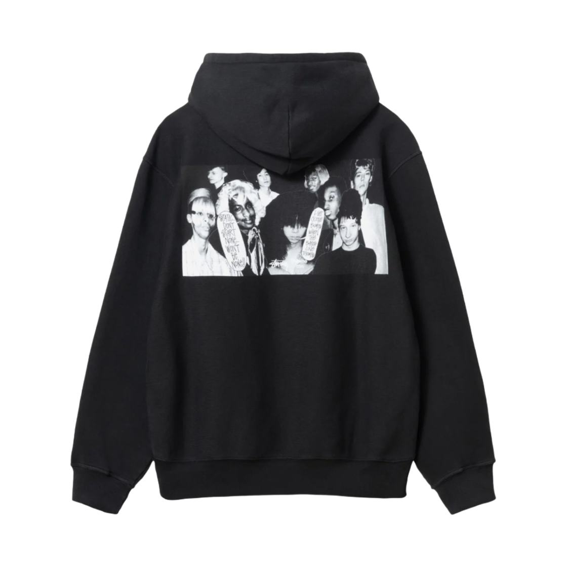 스투시 x 마틴 로즈 콜라주 피그먼트 다이드 후드 블랙(Stussy x Martine Rose Collage Pigment Dyed Hoodie Black)