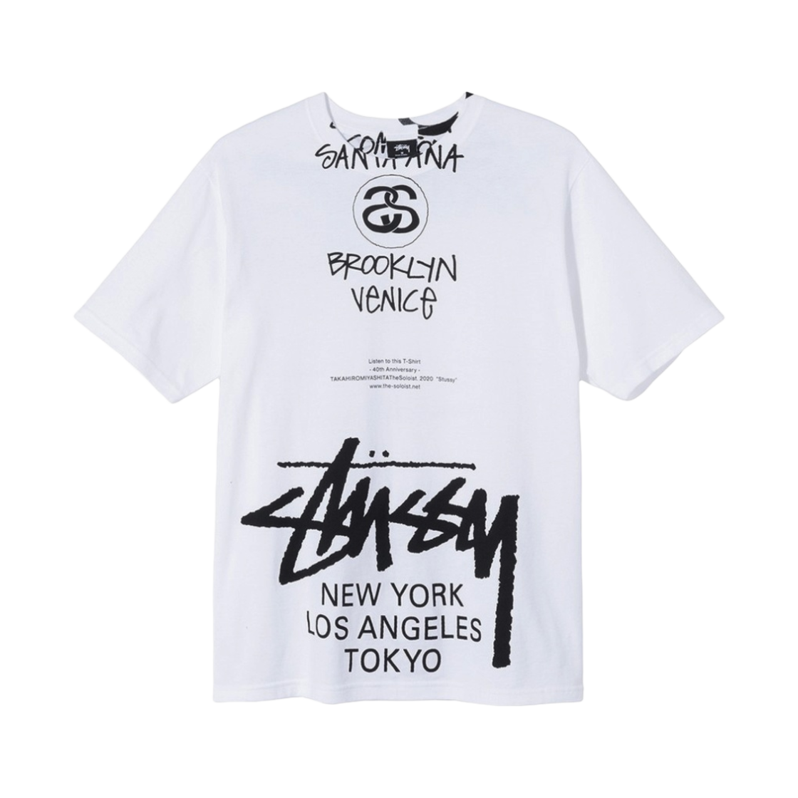 스투시 x 타카히로미야시타 더 솔로이스트 40 월드투어 티셔츠(Stussy x Takahiromiyashita The Soloist 40 WT T-Shirt)