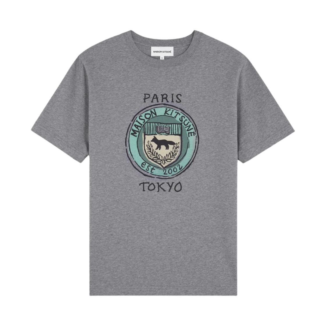 MM00110KJ0118-H131 Maison Kitsune City Coins Comfort T-Shirt Medium Grey Melange