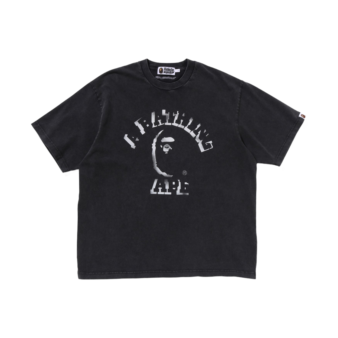 베이프 가먼트 다이 스프레이 프린트 티셔츠 블랙(BAPE Garment Dye Spray Print T-Shirt Black) - 1