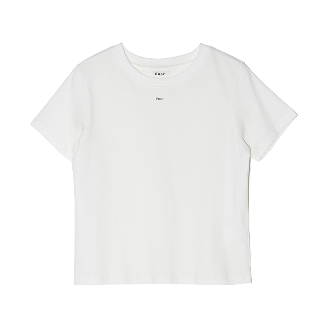 BESSTS001WH Enor Women Basic Enor Crop T Shirt White