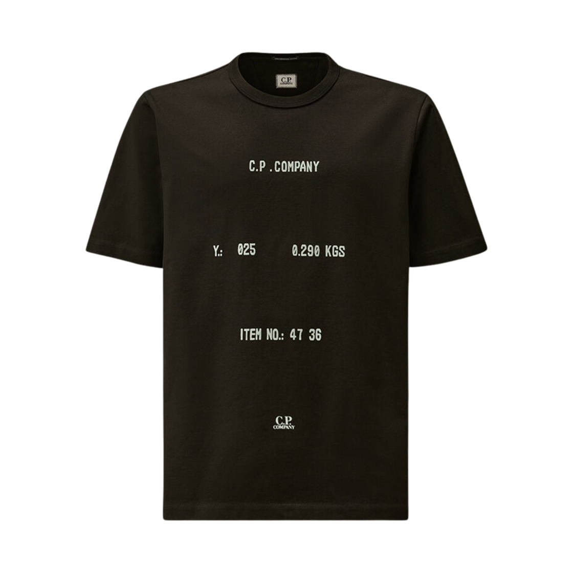 18CMTS107A110301W999 C.P. Company 30/2 Mercerized Jersey Twisted Typographic Logo T-Shirt Black - 25SS