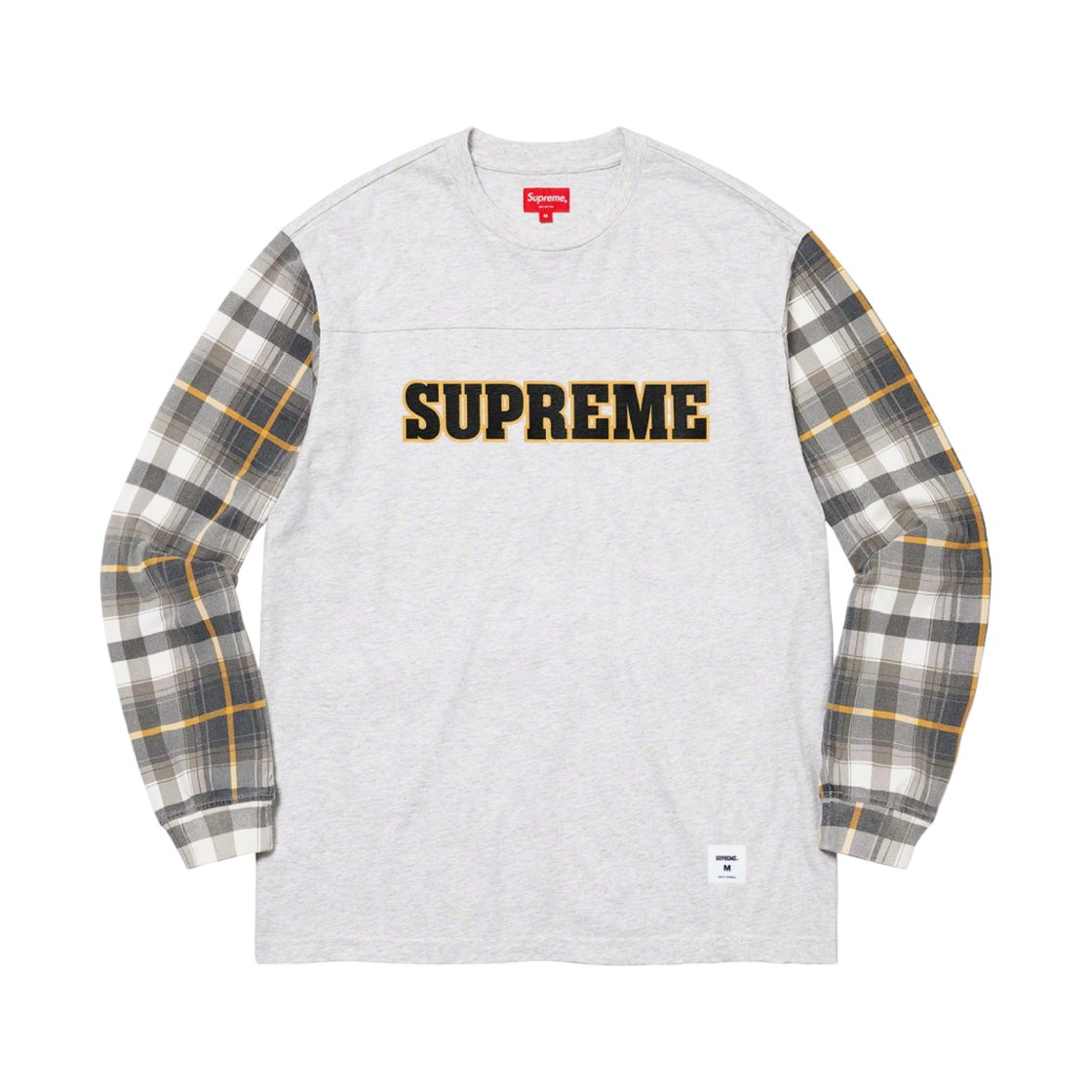 슈프림 플래드 슬리브 롱슬리브 탑 애쉬 그레이 - 21FW(Supreme Plaid Sleeve L/S Top Ash Grey - 21FW) - 1