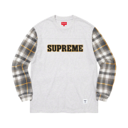 Supreme Plaid Sleeve L/S Top Ash Grey - 21FW