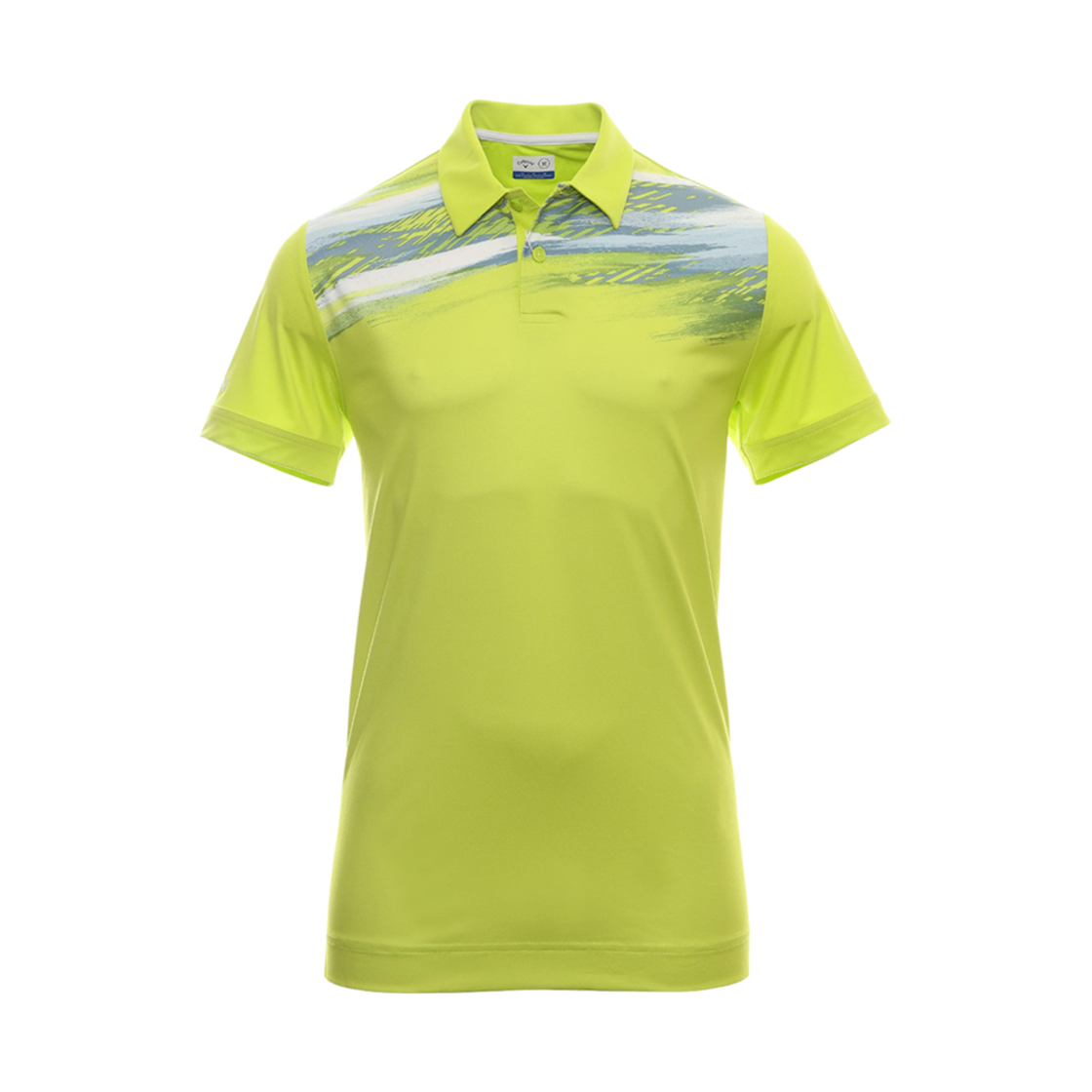 캘러웨이 X 시리즈 액티브 텍스쳐드 프린트 폴로 셔츠 라임 펀치(Callaway X Series Active Textured Print Polo Shirt Lime Punch)