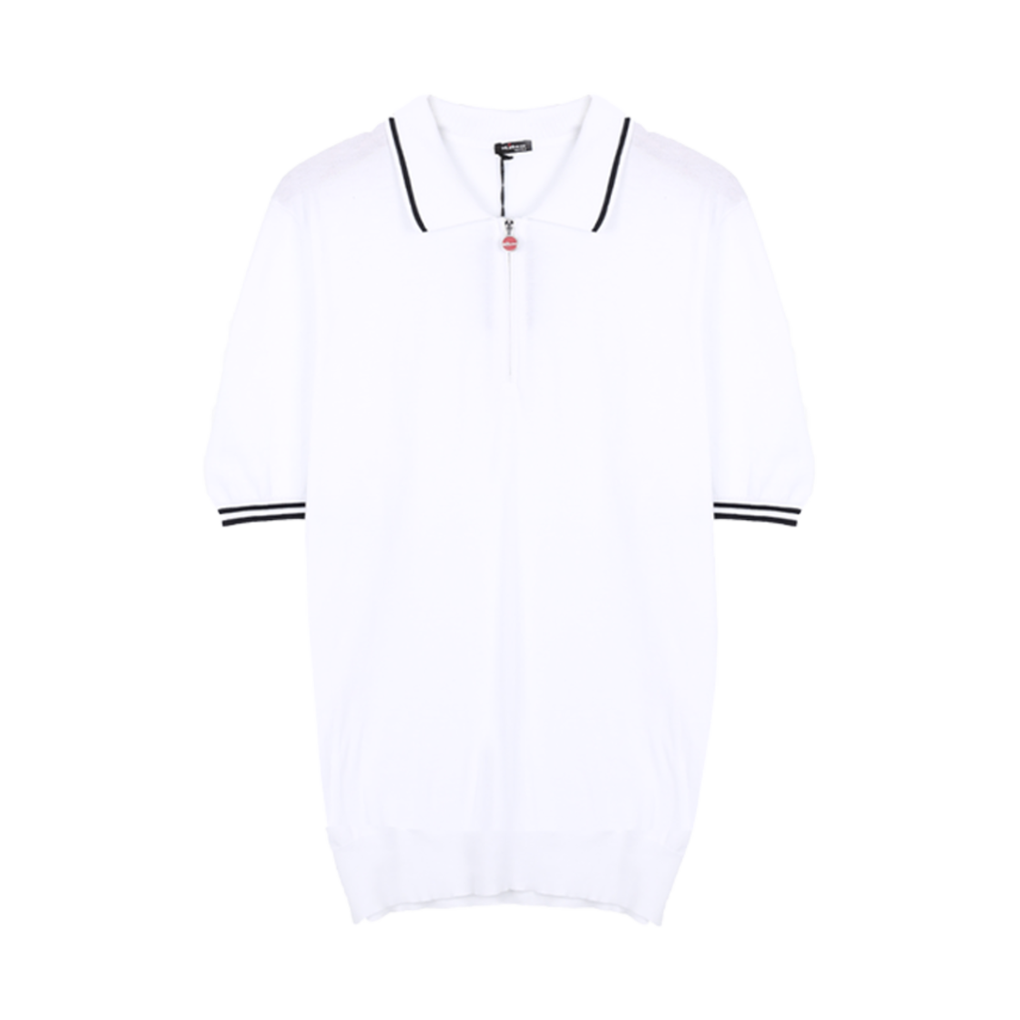 UMK0458V110A004 Kiton Knit Half Zip Up Polo Shirt White