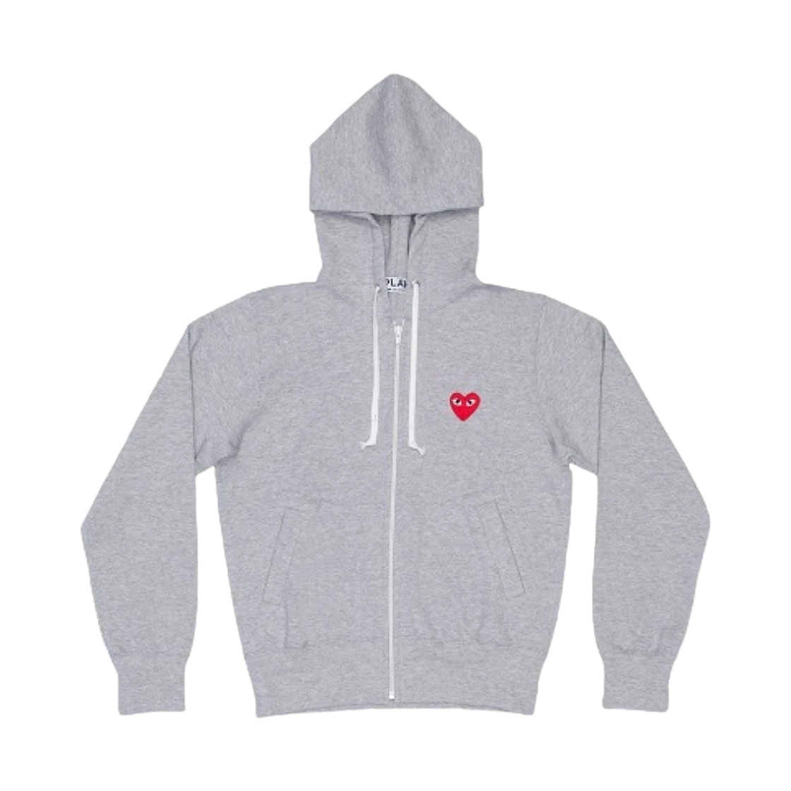 Play Comme des Garcons Play Comme des Garcons Red Heart Zip Hooded Sweatshirt Grey · XS