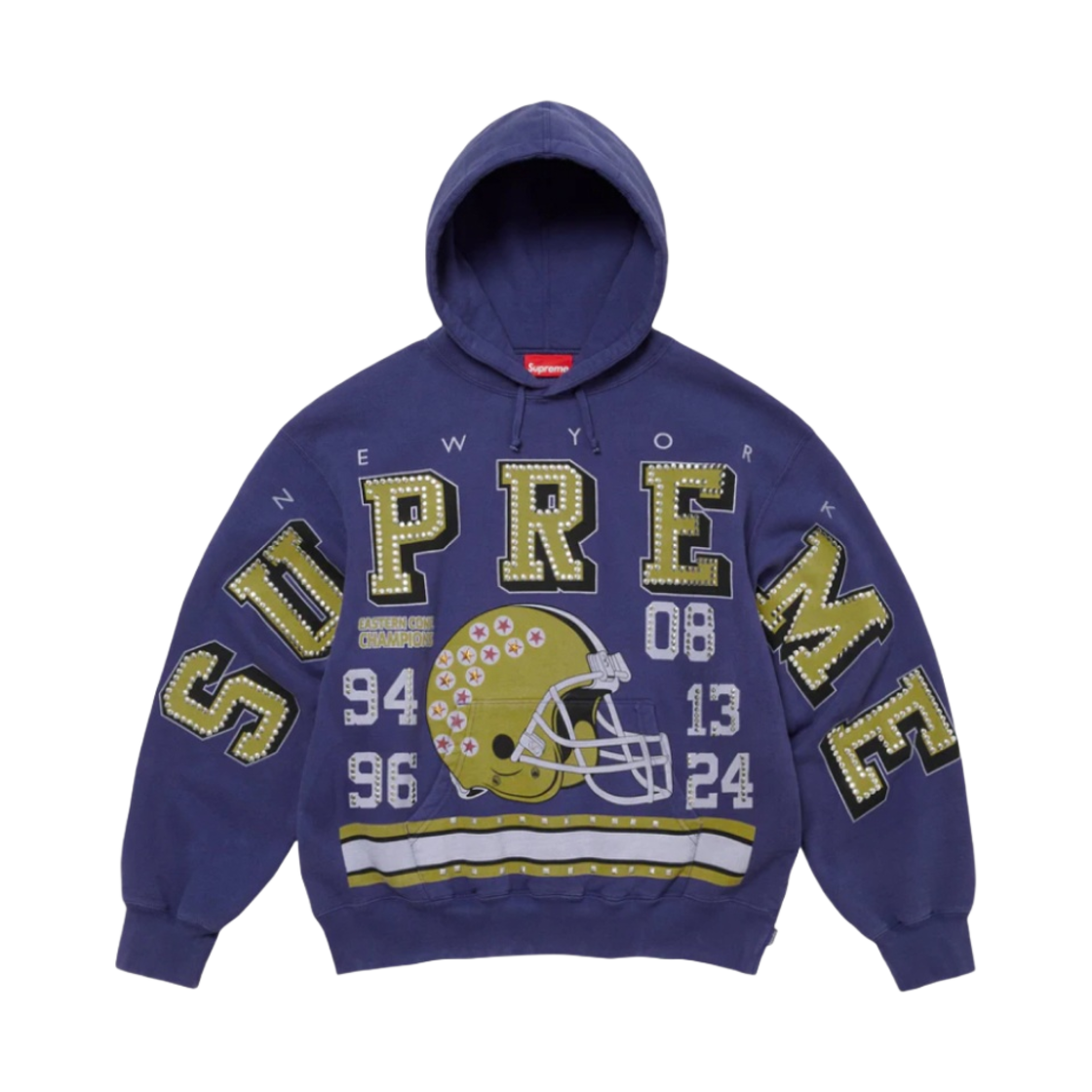 - Supreme Champions Studded Hooded Sweatshirt Dark Royal - 24FW