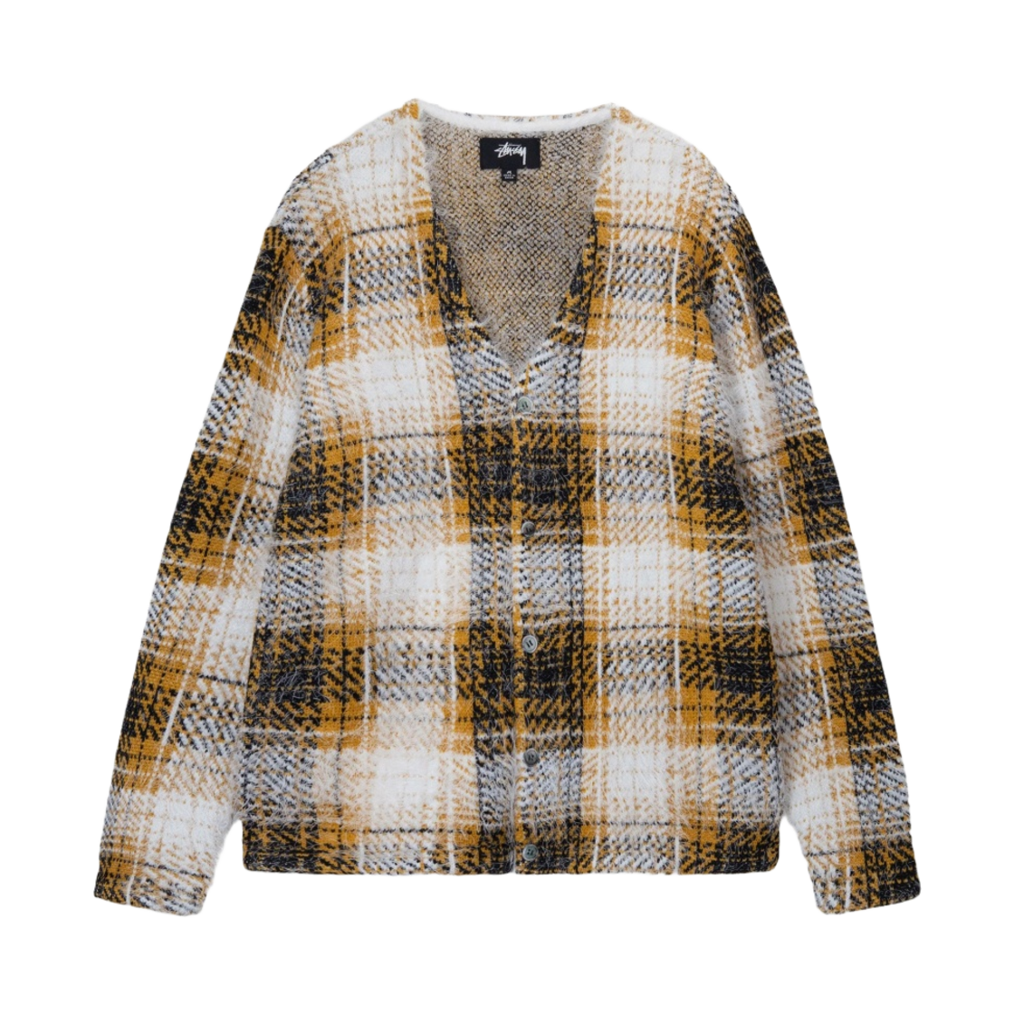 스투시 헤어리 플래드 가디건 골드(Stussy Hairy Plaid Cardigan Gold) - 1