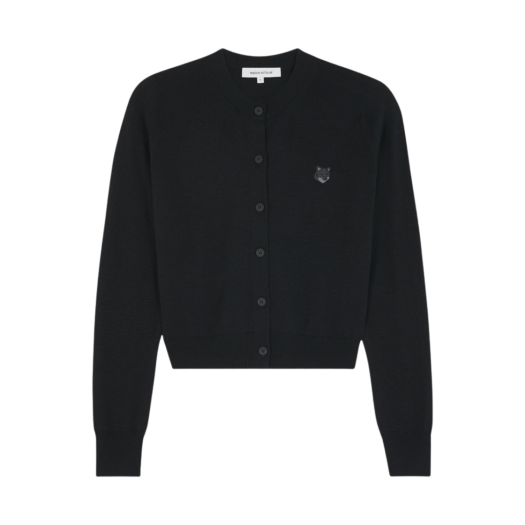 MW00508KT1036-P199 (W) Maison Kitsune Bold Fox Head Patch Regular Cardigan Black