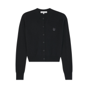 (W) Maison Kitsune Bold Fox Head Patch Regular Cardigan Black