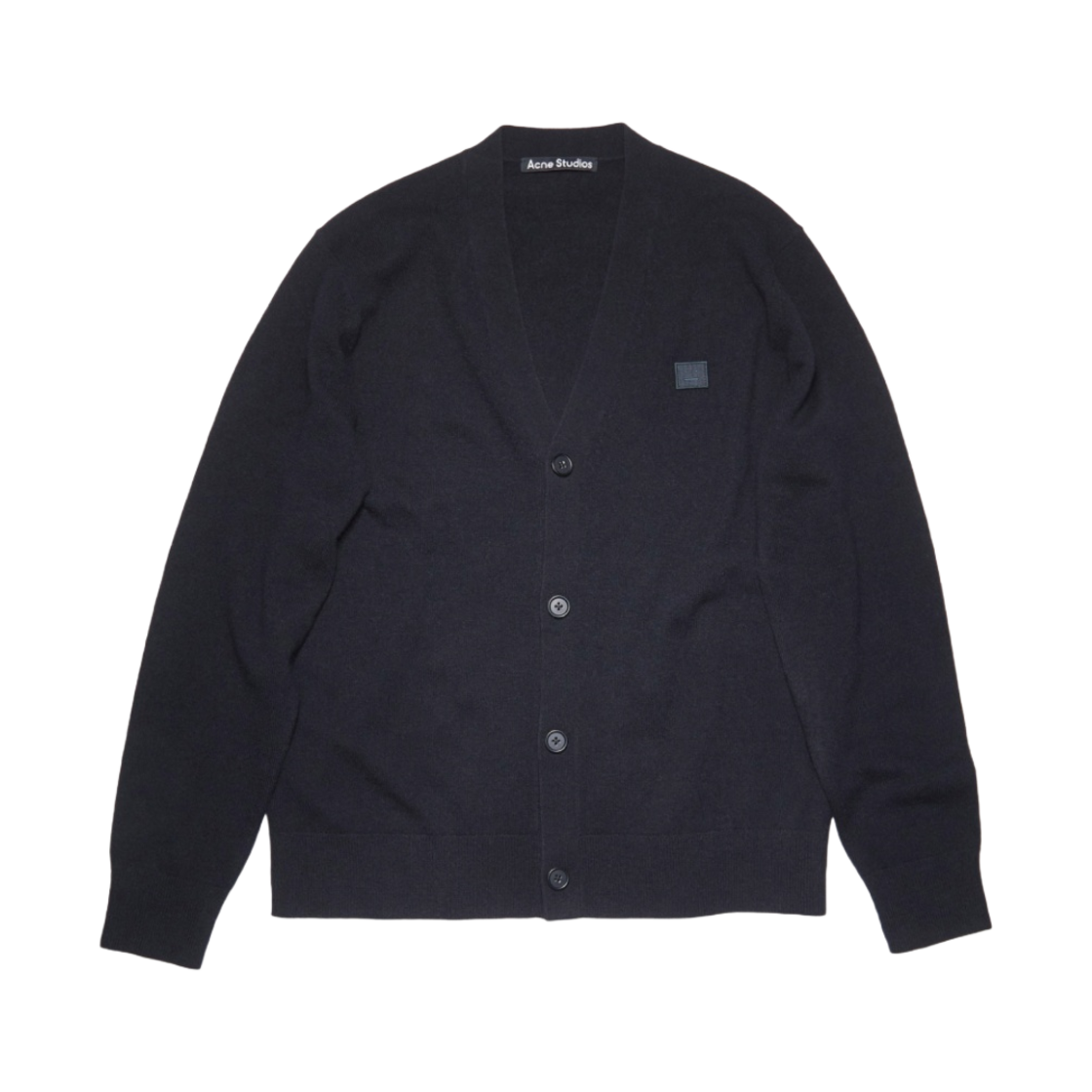 아크네 스튜디오 케베 페이스 브이넥 가디건 블랙(Acne Studios Keve Face V-Neck Cardigan Black)