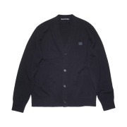 Acne Studios Keve Face V-Neck Cardigan Black