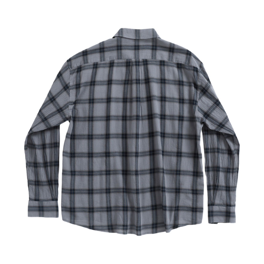 해칭룸 클래식 셔츠 오버 다이드 체크 블루 그레이(Hatchingroom Classic Shirt Over Dyed Check Blue Grey) - 2