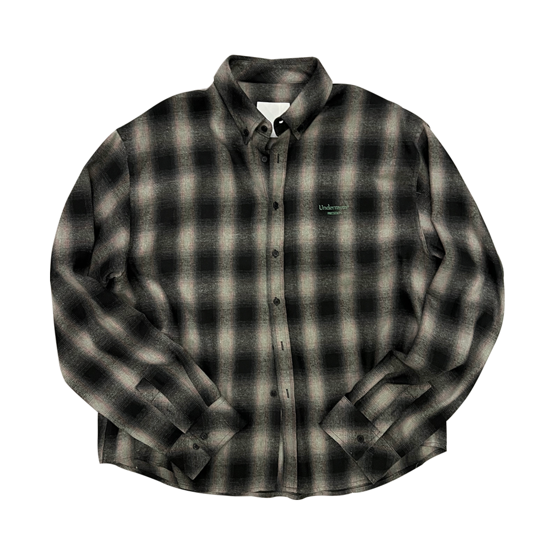 언더마이카 무.86 안티 FXXKING 로고 플레이 베이직 롱 슬리브 플란넬 셔츠 블랙 핑크(Undermycar Mu.86 Anti Fxxking Logo Play Basic Long Sleeve Flannel Shirts Black Pink)