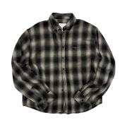 Undermycar Mu.86 Anti Fxxking Logo Play Basic Long Sleeve Flannel Shirts Black Pink