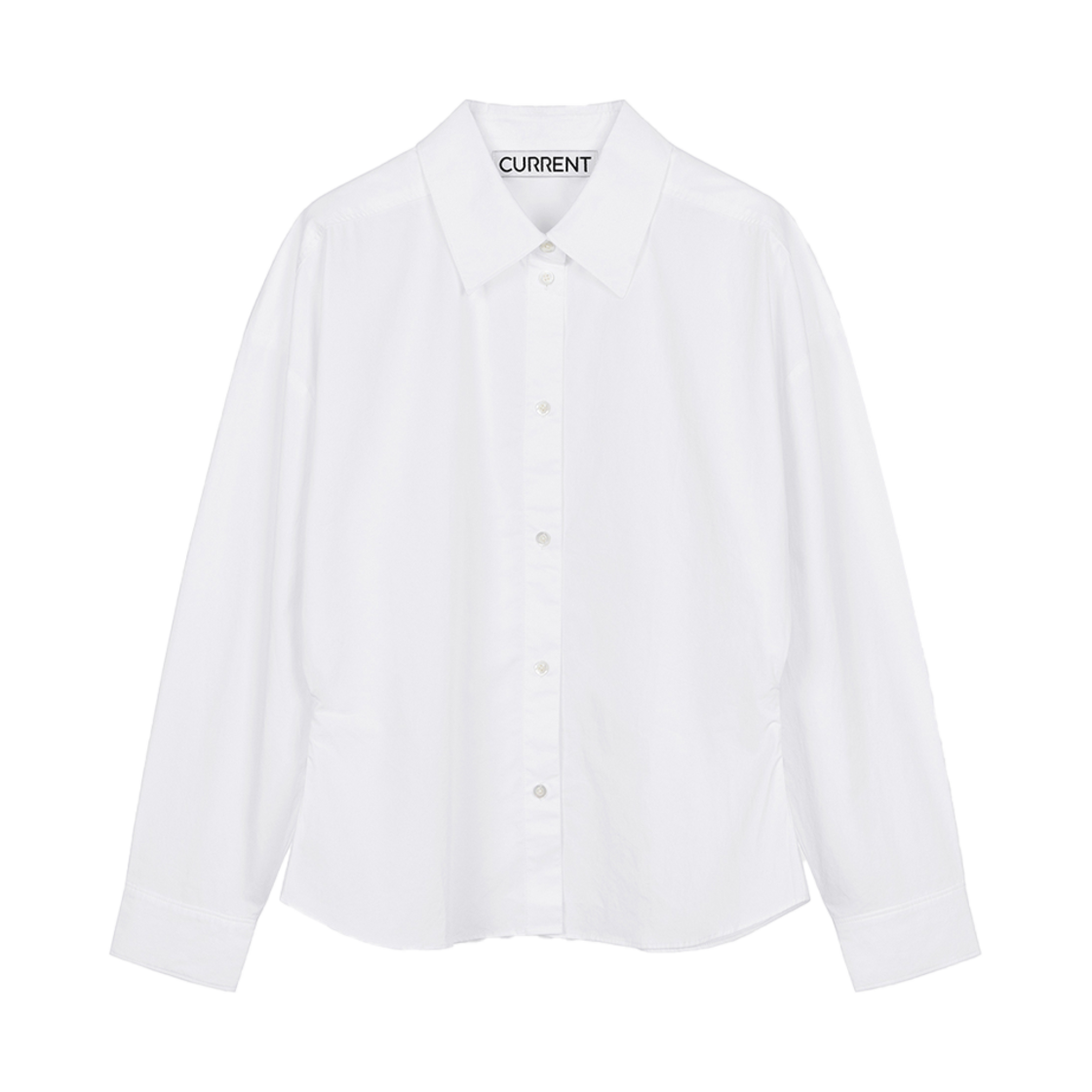 커렌트 웨이스트 피티드 코튼 셔츠 화이트(Current Waist Fitted Cotton Shirt White)