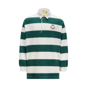 Moncler x Palm Angels Striped Long Sleeve Polo Shirt White Green - 23FW