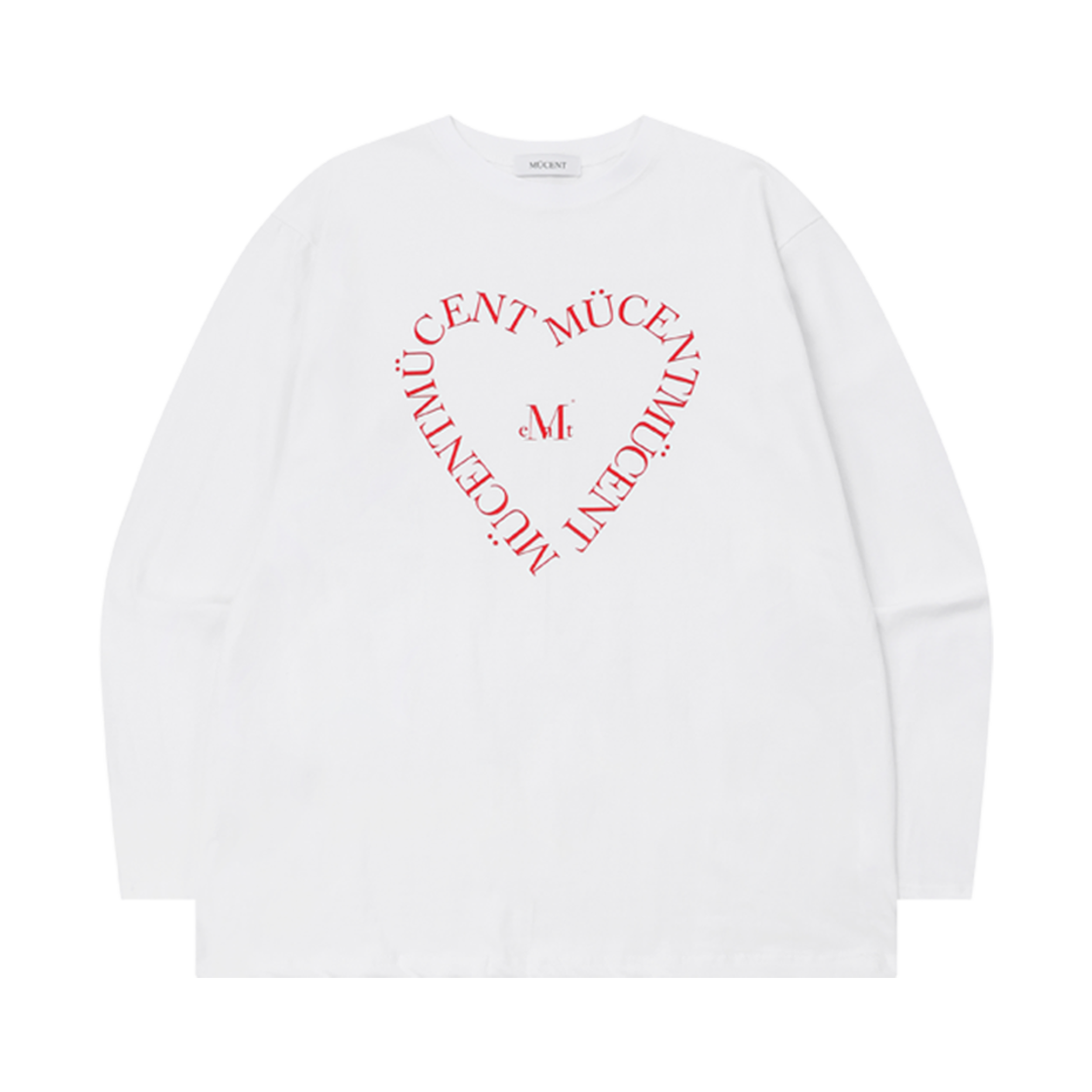 P00000ND_W MUCENT Heart Lettering LS White
