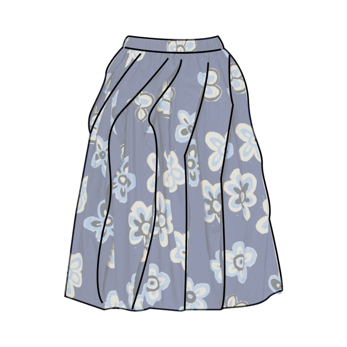 유니클로 x 마르니 벌룬 쉐이프 플라워 프린트 스커트블루 - KR(Uniqlo x Marni Balloon Shape Flower Print Skirt Blue - KR) - 1