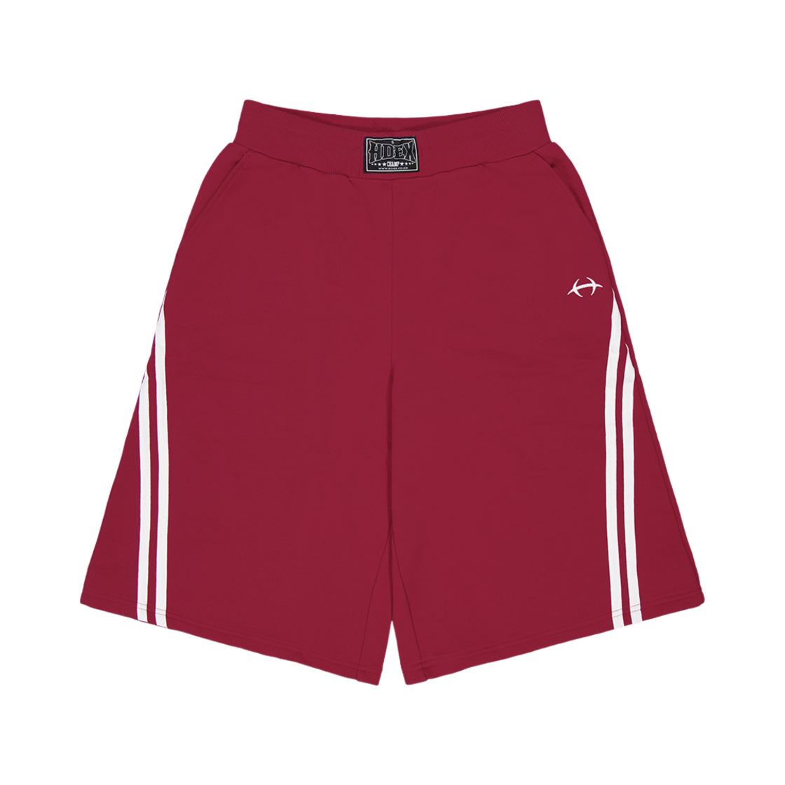 H251ULOMS12DRD HDEX Solid Bermuda Shorts Deep Red