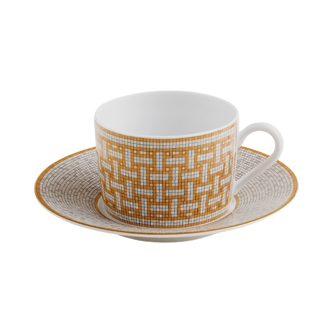 에르메스 모자이크 오 24 티 컵 & 소서 골드 (1개 세트)(Hermes Mosaique Au 24 Tea Cup & Saucer Gold (Set of 1)) - 1