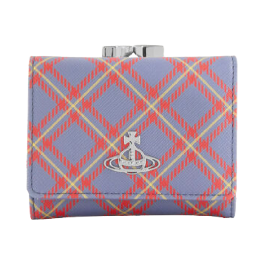 비비안 웨스트우드 스몰 프레임 월렛 블루 오렌지 타탄(Vivienne Westwood Small Frame Wallet Blue Orange Tartan) - 1