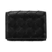 Bottega Veneta Intrecciato Folder Bi-Fold Wallet Black