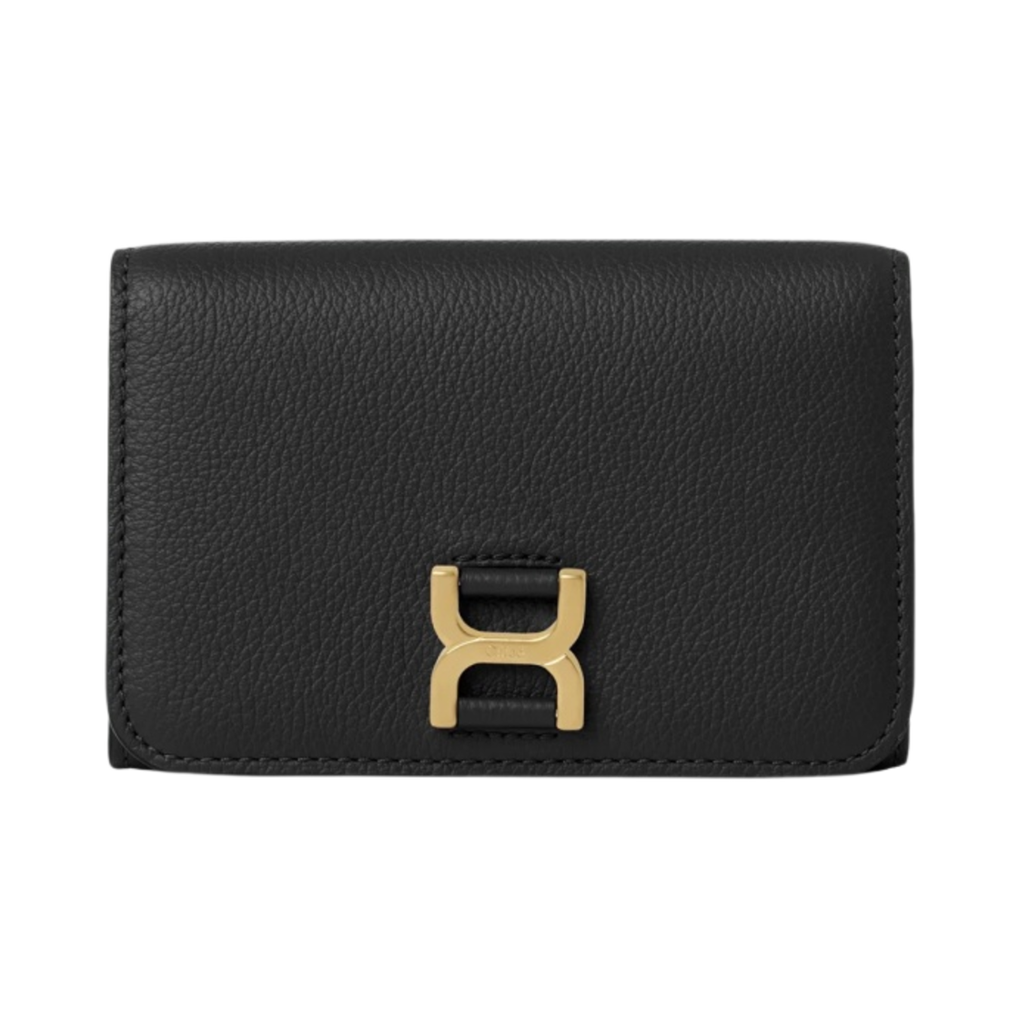 끌로에 마르씨 미디움 그레인드 카프스킨 컴팩트 월렛 블랙(Chloe Marcie Medium Grained Calfskin Compact Wallet Black)
