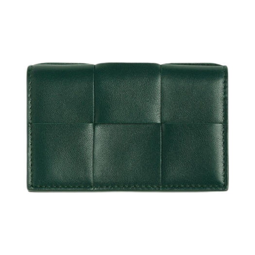 Bottega Veneta Cassette Business Card Case Emerald Green