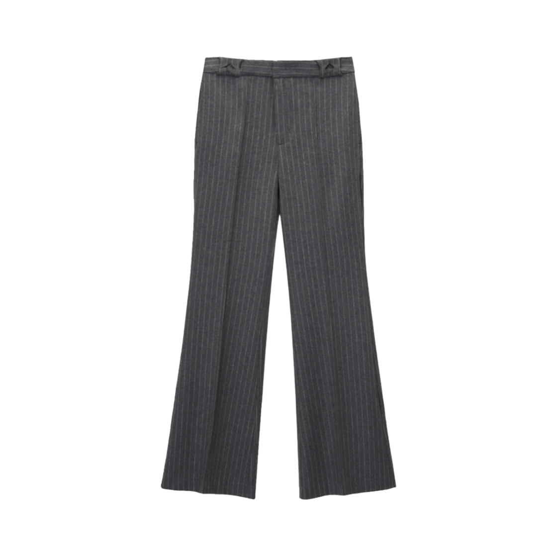 W001SJO STU Women's Pinstripe Flare Slacks Grey