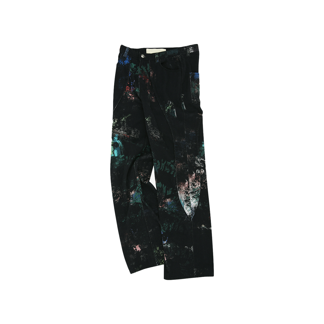 apa644m(BLACK) ADSB Andersson Bell Black Scratch Curved Wide Jeans Black