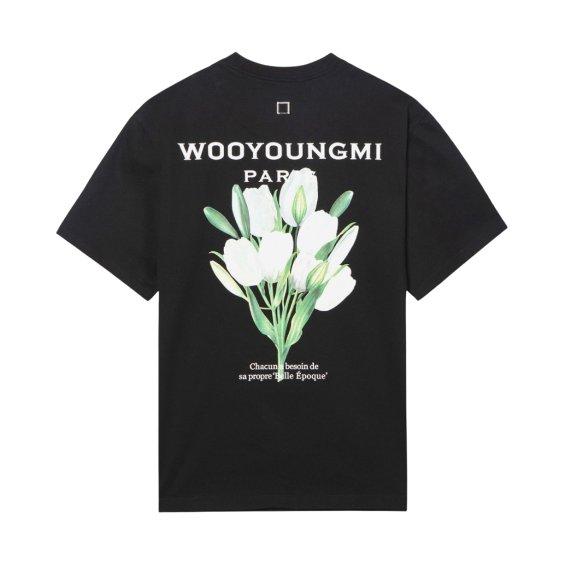 우영미 플라워 프린트 백로고 티셔츠 블랙 - 22SS(Wooyoungmi Flower Print Back Logo T-Shirt Black - 22SS)