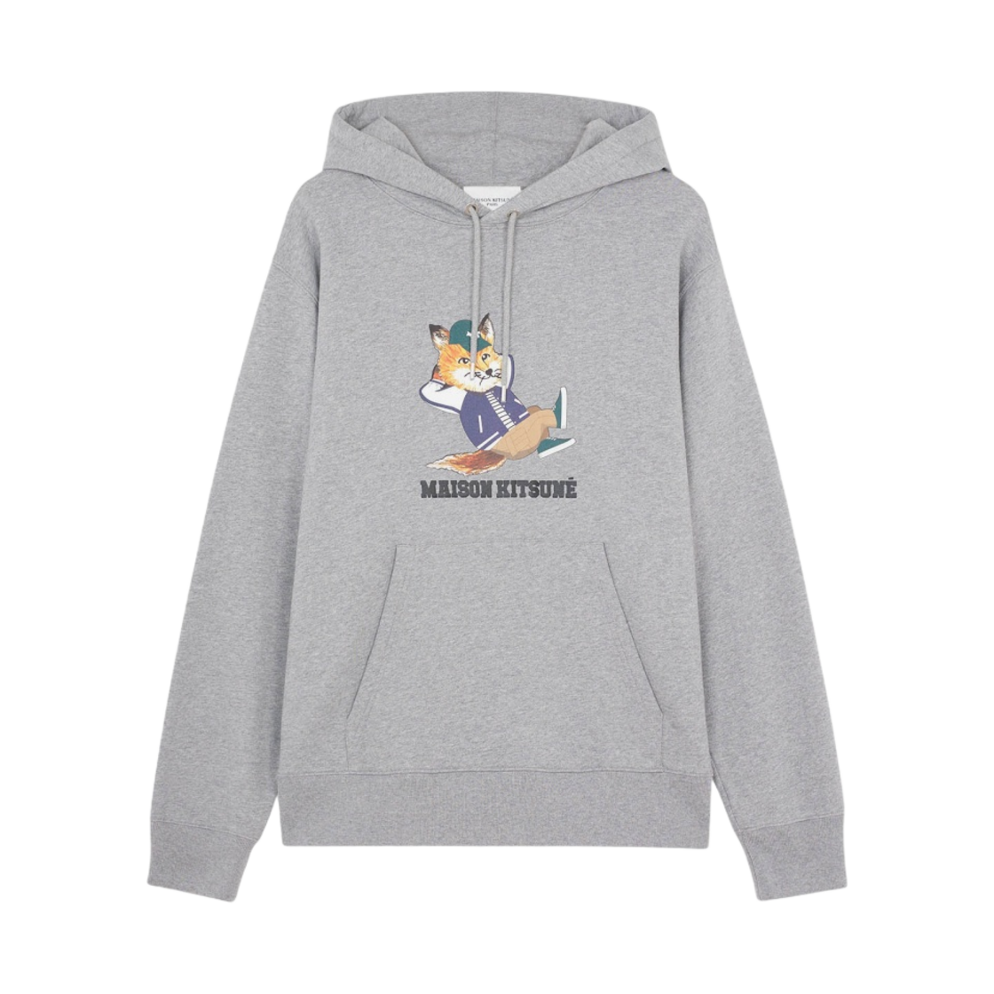 메종 키츠네 드레스드 폭스 릴렉스드 후드 그레이 멜란지(Maison Kitsune Dressed Fox Relaxed Hoodie Grey Melange)