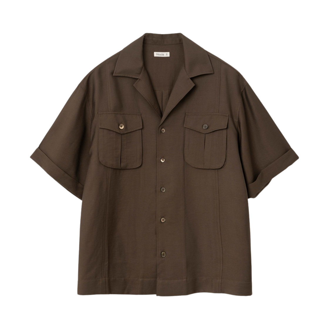노클 녹스 포켓 하프 셔츠 브라운(Nocle Knox Pocket Half Shirts Brown)