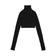 (W) Balenciaga Cropped Turtleneck Black