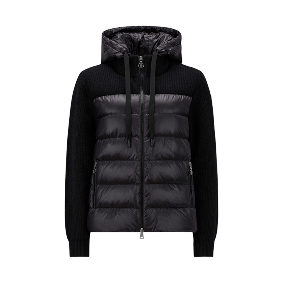 (W) 몽클레르 패딩 울 후드 블랙 - 24SS((W) Moncler Padded Wool Hoodie Black - 24SS) - 1