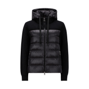 (W) Moncler Padded Wool Hoodie Black - 24SS