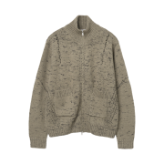Millo Archive Dust High Neck Full Zip Up Khaki Brown