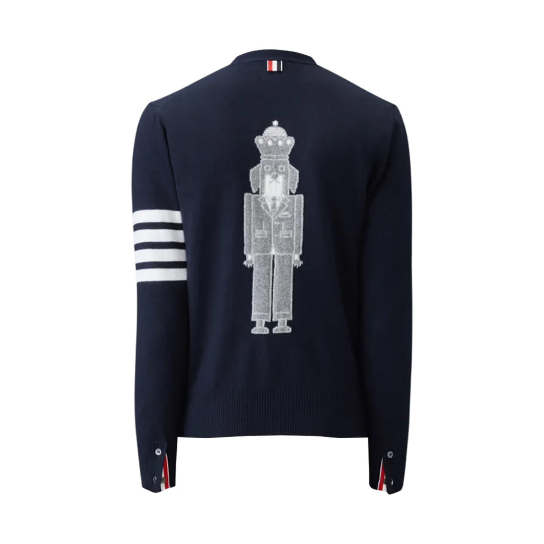 톰브라운 넛크래커 메리노 울 사선 가디건 블루(Thom Browne Nutcracker Merino Wool 4-Bar Cardigan Blue) - 2