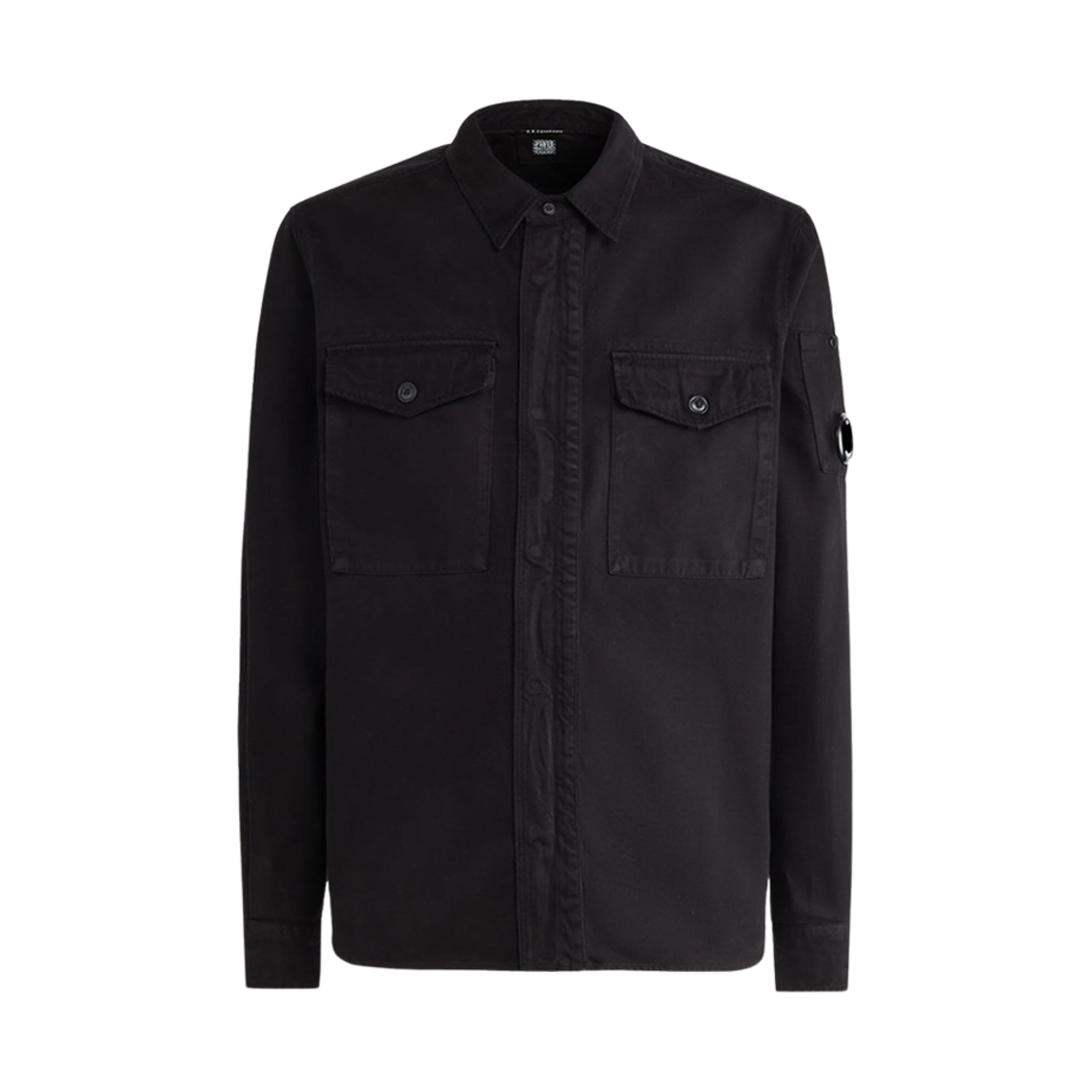 15CMSH294A006409G999 C.P. Company Military Twill Emerized Pocket Shirt Black - 23FW
