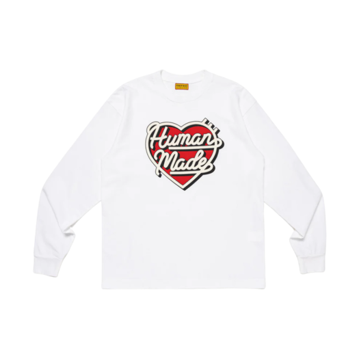 HUMAN MADE HENLEY NECK L/S T-SHIRT 白　ロンＴ HUMAN MADE HENLEY NECK L/S T-SHIRT 白 ロンT メンズ