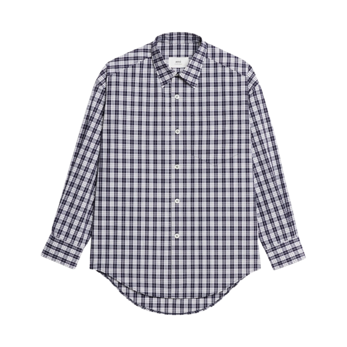 아미 박시 핏 셔츠 노틱 블루 내츄럴 화이트(AMI Boxy Fit Shirt Nautic Blue Natural White) - 1