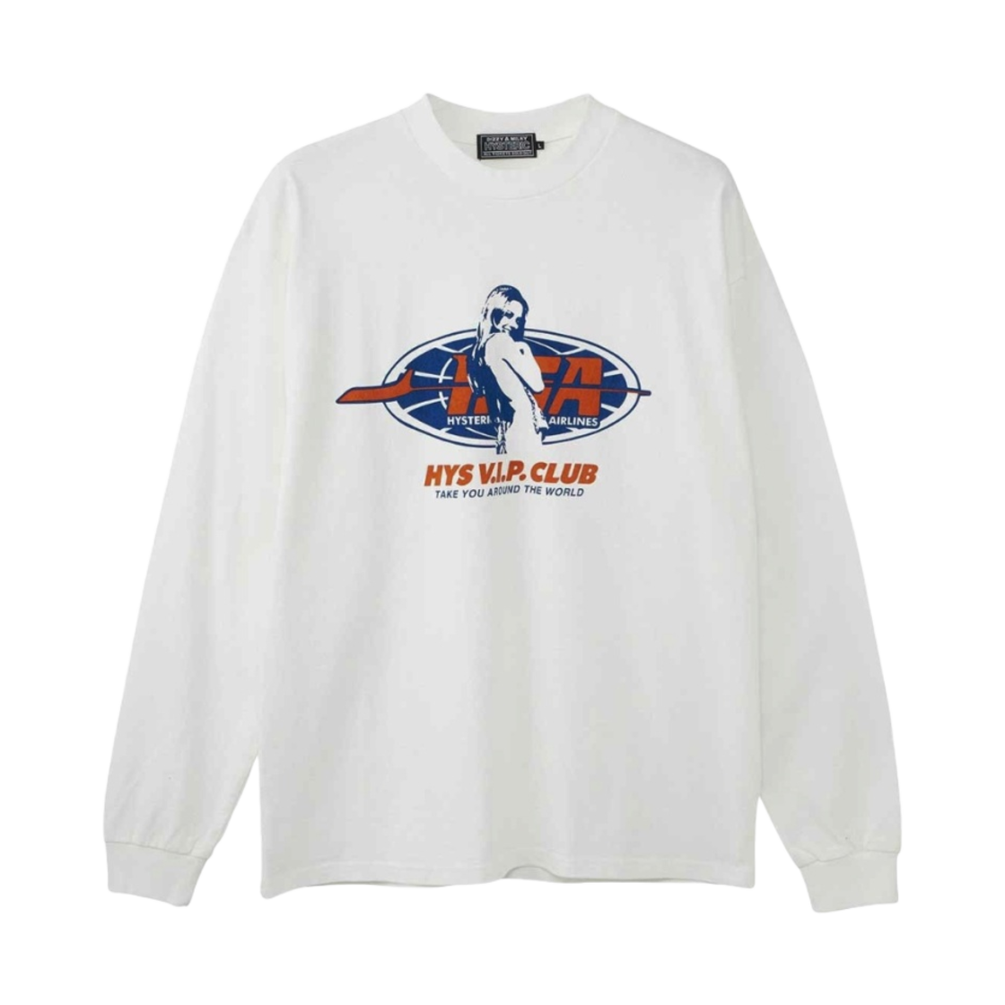히스테릭 글래머 히스테릭 에어라인 롱슬리브 티셔츠 화이트